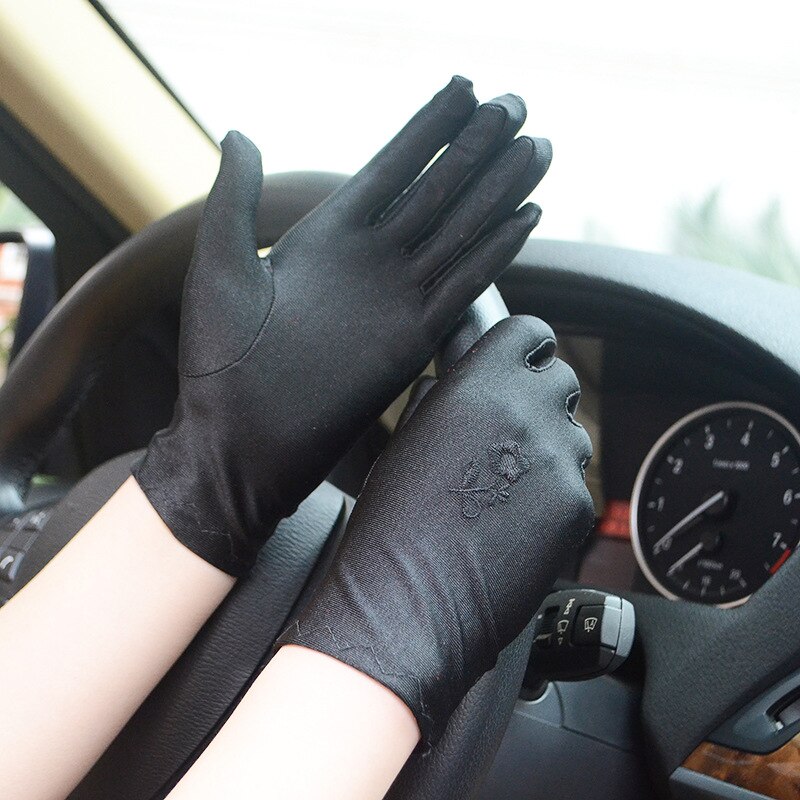 Guantes de encaje calados para protección solar, encaje delicado patrón Jacquard, accesorios de boda: B-2
