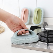Brosse d'éponge de mur de baignoire outil de nettoyage de lavage de poignée en plastique de récurage fort