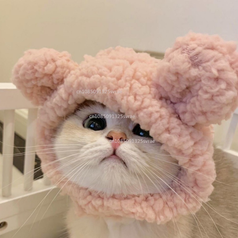 Gorro de gato refinado bonito, gorro elástico de felpa para invierno para mascotas, gorro tejido para cachorros y gatitos, accesorios de decoración para y Cosplay, accesorios para gatos para mascotas