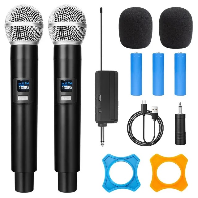 2.4G Wireless Microphone Karaoke Handheld Microphone Rechargeable Microphone Multi-Microphone Kits For Live Party Show Meeting: Silver