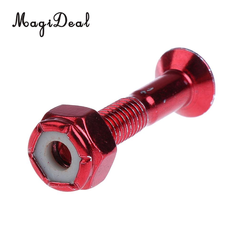 Magideal 8 peças substituição skate caminhão conjunto de ferragem longboard parafusos vermelho