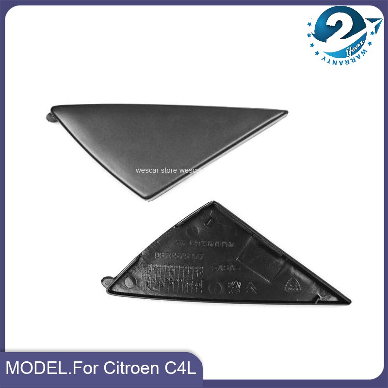 Front Left &amp; Right Window Triangle Plate Side Mirror Corner Triangl Garnish Cover Panel For Citroen C4 C4L