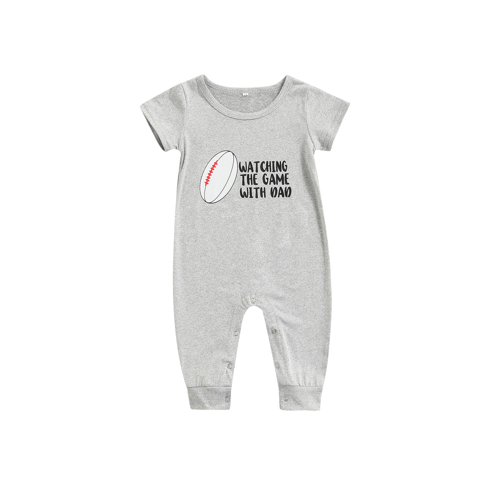 Baby Boy Girls Casual tuta Toddler Letter Print Summer manica corta girocollo traspirante pagliaccetto abiti in cotone: GRAY / 12m