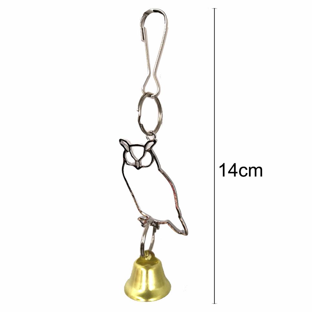 Uil Vorm Swing Bel Speelgoed Vogel Klimmen Papegaai Bite Chew Huisdier Opknoping Kooi Decor