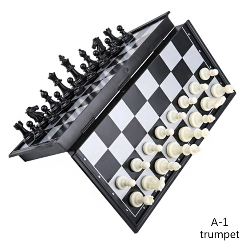 Magnetic Folding Chess Set Square Chess Set Magnet Chess Pieces Folding Chessboard For Travel Board Games: A-1