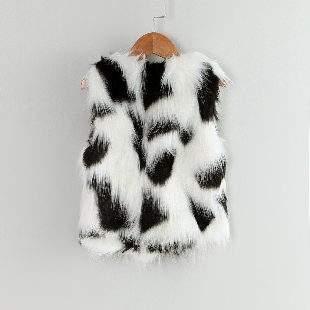 TELOTUNY Kids Baby Girl winter Faux Fur Dikke vest Jas Waterval Luipaard Warme Pluche Uitloper Harige vest kleding ZO14
