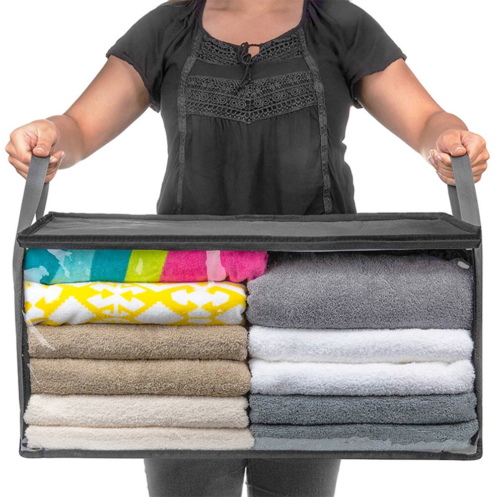 1 stk tøj garderobe organisator taske tøj tæppe quilt skabsboks taske hjem sammenfoldelig opbevaring organisation vask fugttæt
