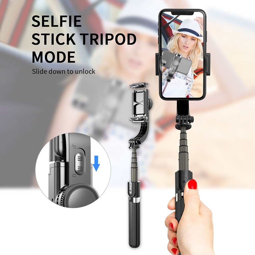 L08 Handheld Smart Phone Gimbal Stabilizer Holder Anti-Shake Bluetooth Remote Control Shutter Selfie Stick Expandable Tripod