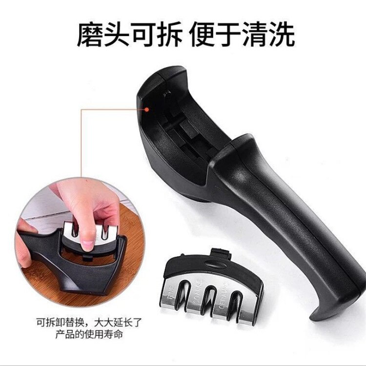 multi-function sharpener, tungsten steel diamond sharpener tool, kitchen fixed angle three-stage quick sharpening