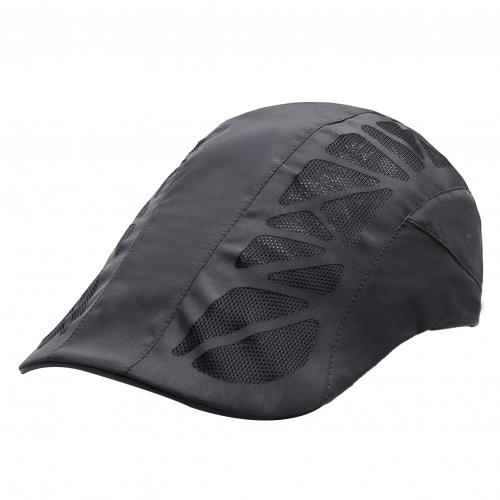 Mannen Baret Caps Mode Effen Kleur Toevallige Zomer Herfst Mesh Ademend Anti Zon Baret Outdoor Vissen Hoed Cap Ademend hoeden: Dark Gray