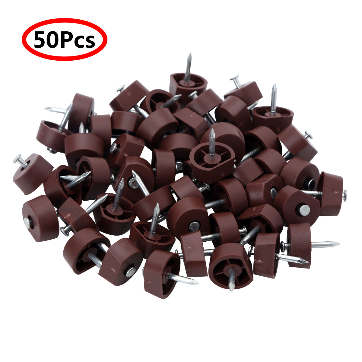 50Pc Klop In Pins Keuken Kast Plank Houder Beugel Duurzaam Plastic Ondersteuning Pinnen Draagbare Mini Fasteners Voor Kabinet Closet: Reddish Brown