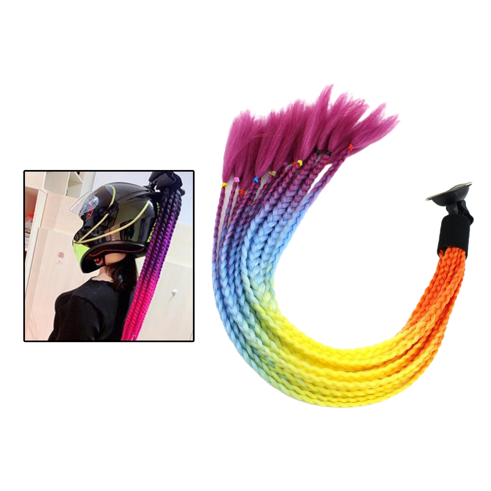 55cm Motorrad Helm Dreadlocks Helm Schmutzig Geflecht Motorrad Pferdeschwanz Helm Haar Für Fahrrad Motorrad Helm Dekoration