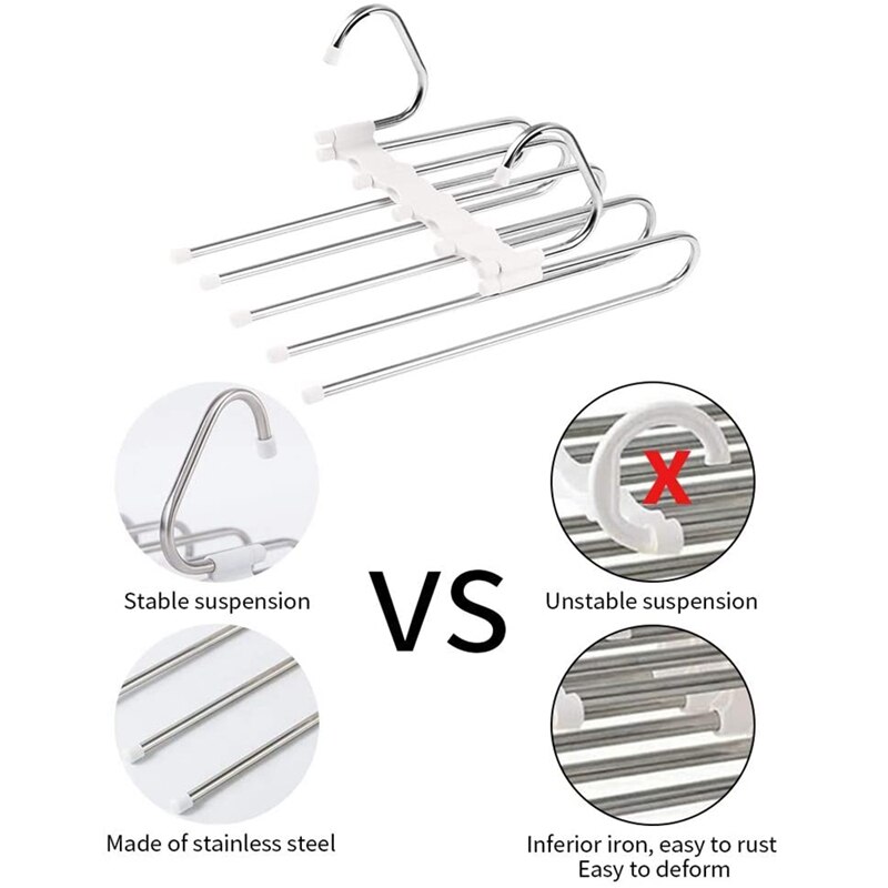 Platzsparende Hosen KleiderbüGel, 2 Stück Hosen KleiderbüGel Aus Edelstahl Erweiterbar, hosen KleiderbüGel Platzsparende