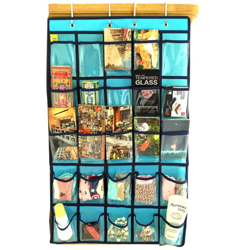 25 Clear Pockets Classroom Pocket Chart For Teacher Cell Phones Holder Door Hanging Calculator Organizer
