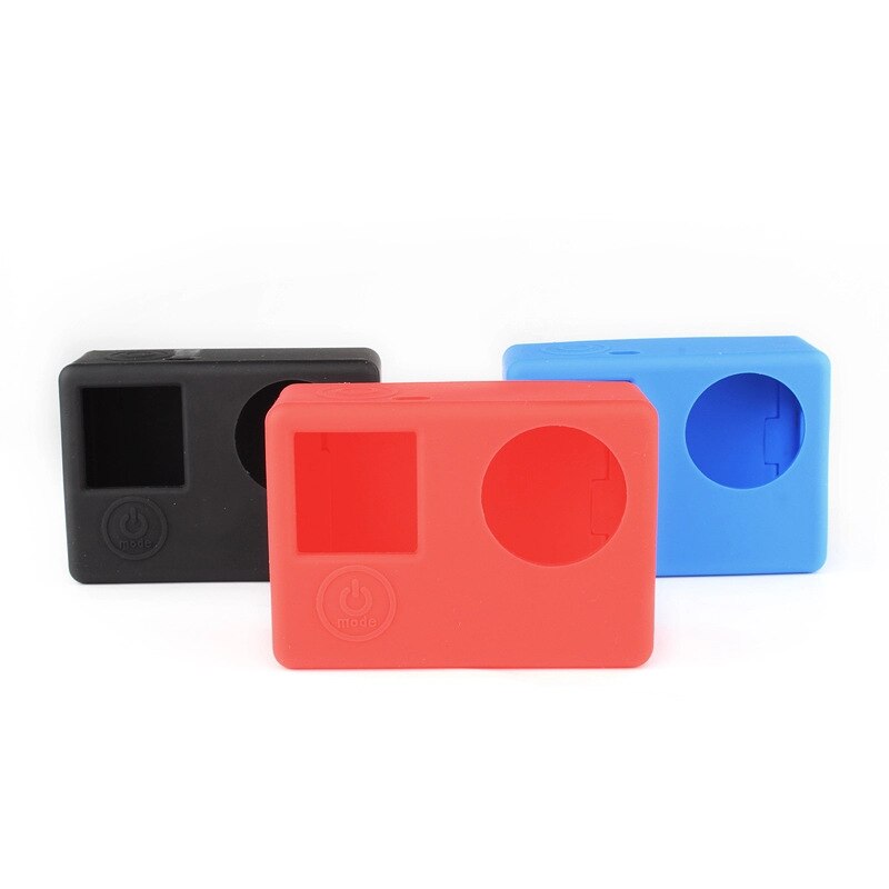 För gopro tillbehör skyddsfodral mjukt gummi silikon silica ge protector hölje bakdörr för go pro hero 3+ 4