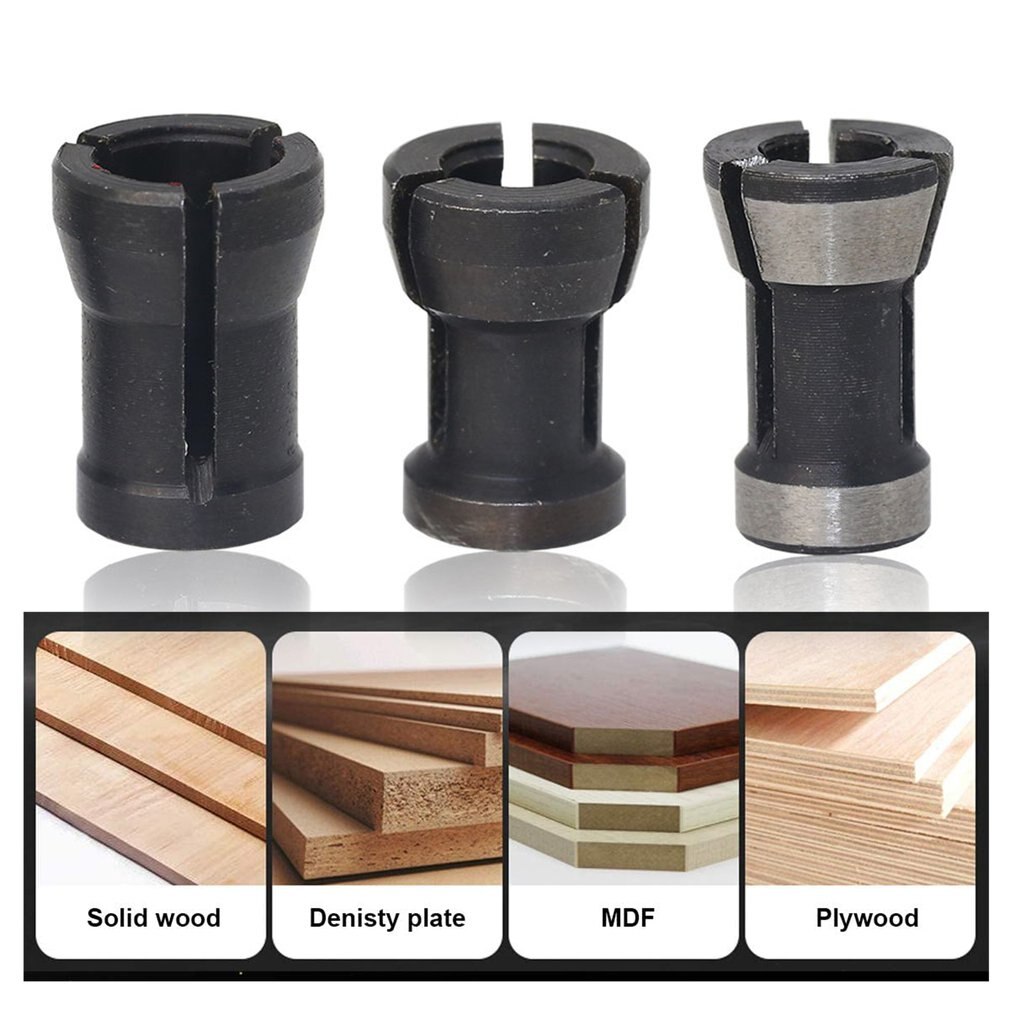 8mm 6.35mm 6mm one set collets tool collet engraving trimming machine electric router tools for milling cutter