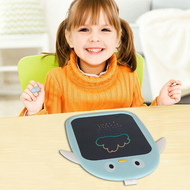8 Inch Mini LCD Writing Color Board For Children Penguin Color LCD Digital Drawing Writing Graphic Tablet One-key Lock Screen