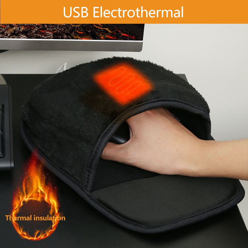 Usb Heated Mouse Pad Mouse Hand Warmer With Wristguard Warm Winter Pink Mice Mat For Gamers For Keyboard Pc Laptop