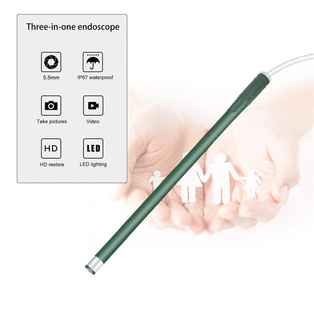 3 in 1 Endoscope Camera 5.5MM Type-c Android USB Mini Endoscope Borescope Inspection Camera For Windows & Macbook PC Android