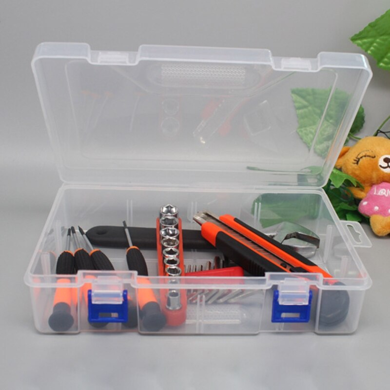 Transparante Opbergdoos Met Deksel En Gespen Puzzel Component Schroef Organizer