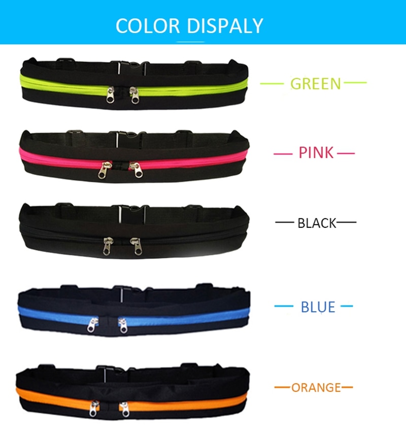 Waist Running Bag Outside Sport Mobile Phone Belt Jogging Waist Pack Carrying Portable ordinary single\double bag