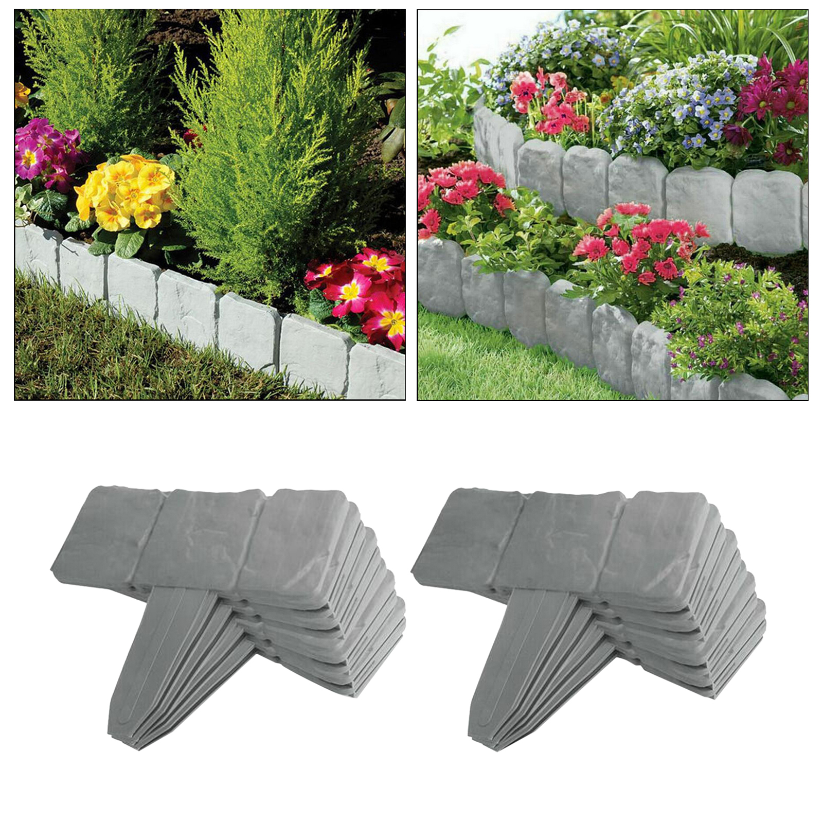 10Pcs Gazon Plant Tuin Grens Bloem Bed Rand Hek Stone Trim Gras Rand Diy Loopbruggen Palissade