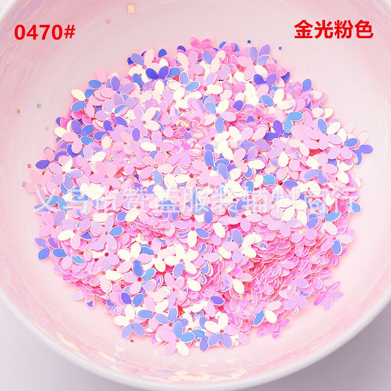 Goud Glitter Sequin Diy Handgemaakte 10Mm Drie-Dimensionale Klaver Bloem Kralen Kralen Bruiloft Schoonheid Kleding Accessoires Pailletten: 0470