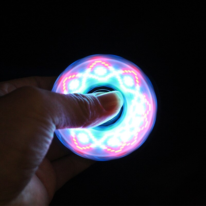 18 Multi-Styling Lichtgevende Fidget Spinner Led Flash Light Transparant Plating Hand Spinners Glow In Donker Licht Stress Relief speelgoed