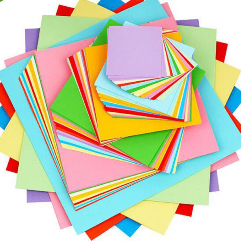 100Pcs Square Origami Paper Kid DIY Handmade Double Sided Coloured Folded Craft DIY Scrapbooking Decoration Arts Material