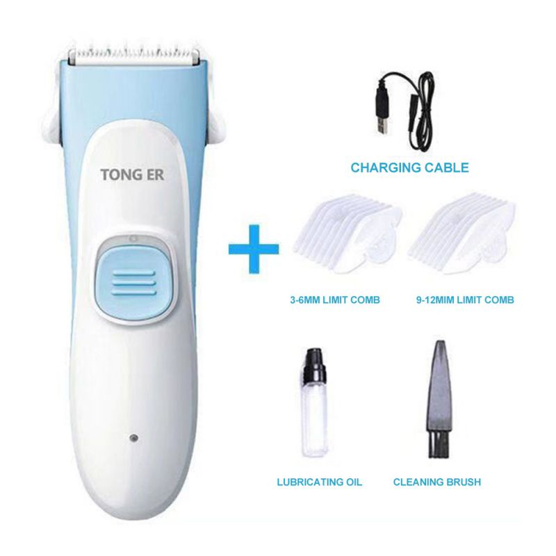 Infant Hair Trimmer Ultra-quiet Baby Hair Clipper Todddle Kids Home Safe Electric Hair Shaving USB Charging Push