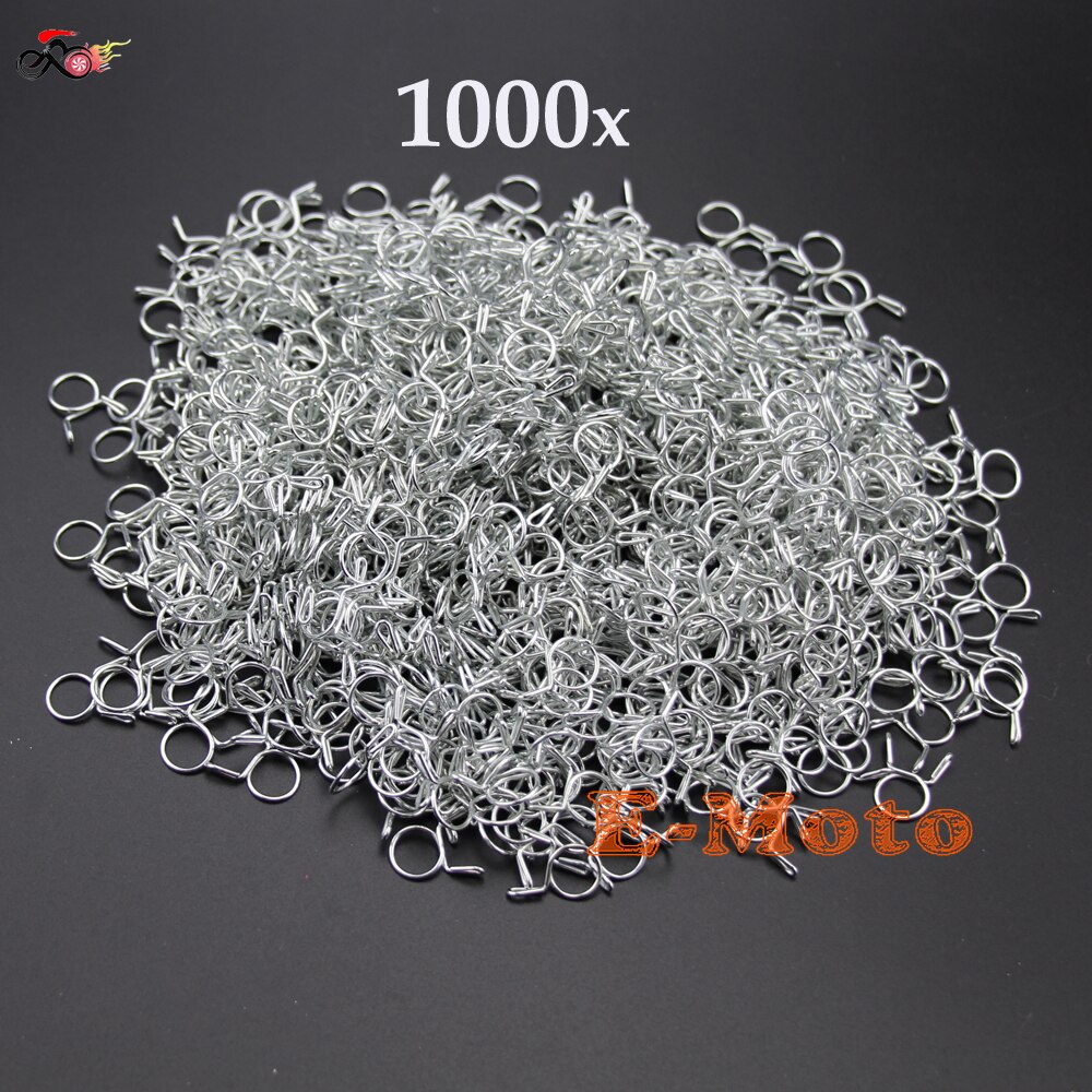 1000x Fuel Line Hose Tubing Spring Clip Clamp 9mm for Motorcycle ATV Quad Scooter Go Kart Dirt Pit Bike