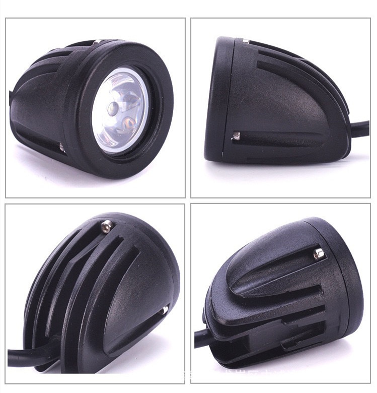 Qipo 1 pari 10w moottoripyörän led-ajovalo työvalo offroad suv valot spot/flod 12v 4 x 4 atv apumoottori sumuajovalo