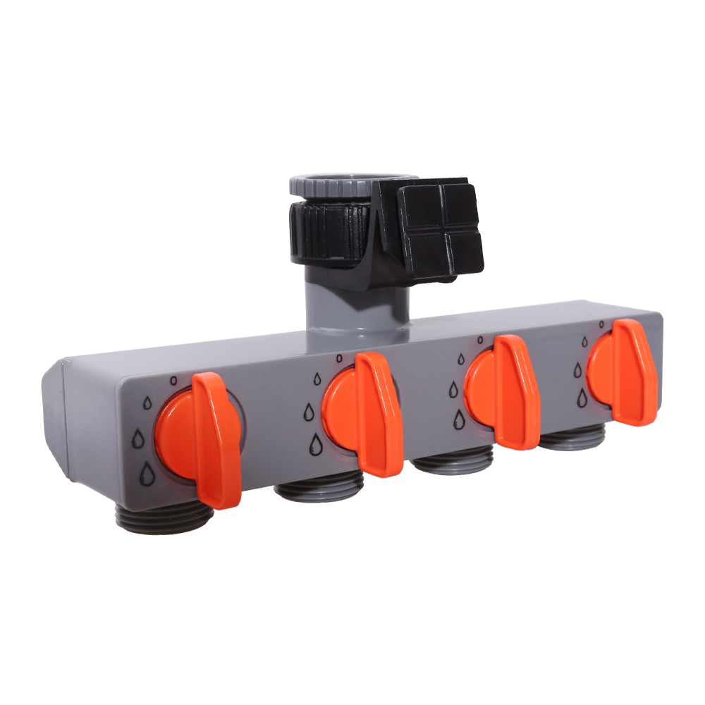 4 Way Water Distributor Accessories for 10204 Tap Adapter ABS Plastic Connector Hose Splitters for Hose Tube Water Faucet #27212