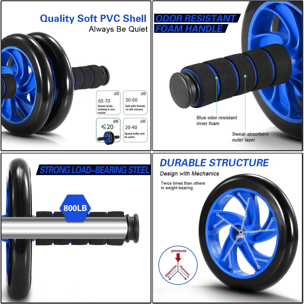 TOMSHOO Addominale ruota rullo casa palestra fitness corpo edificio Addominale ruota rullo fascia di Resistenza Corda di Salto spingere su sbarra Palestra