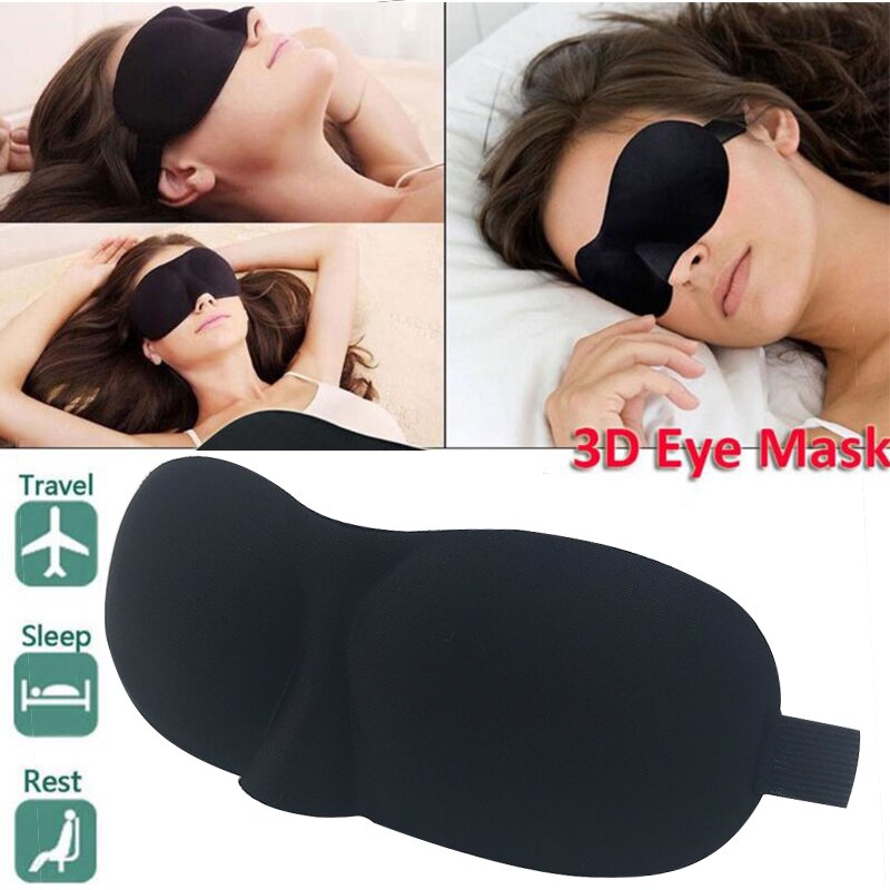 Imiteret silke øjenlap skyggelægning søvn øjenmaske justerbar øjenlap rejse afslapning dække bind for øjnene øjenpleje værktøjer: 1 pc 3d maske