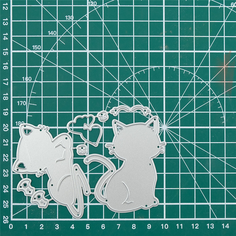 Kokorosa Cat Animal Dies Heart Metal Cutting Dies for Card Making Scrapbooking Embossing Cuts Album Craft for Dies: Default Title