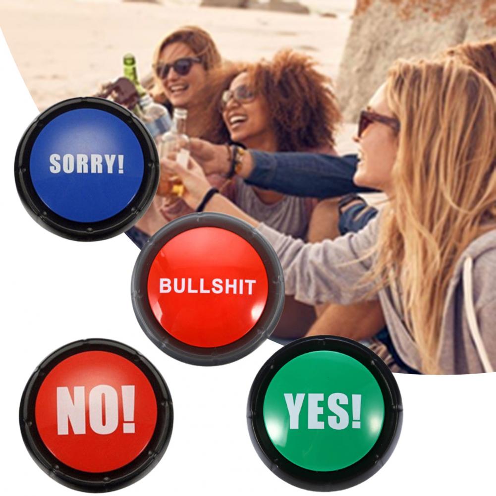 Electronic Loudspeaker Button Bullshit Maybe No Sorry Yes Sound Talking Button Home Office Party Funny Toy Kids Adult Toy