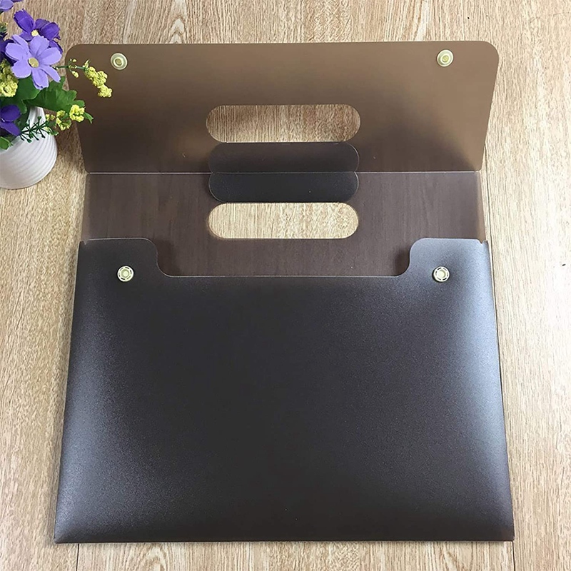 A4 Plastic Envelope Folder Bag, Poly File Bag, Flat Project File, With Handle, 2 Snap Closures