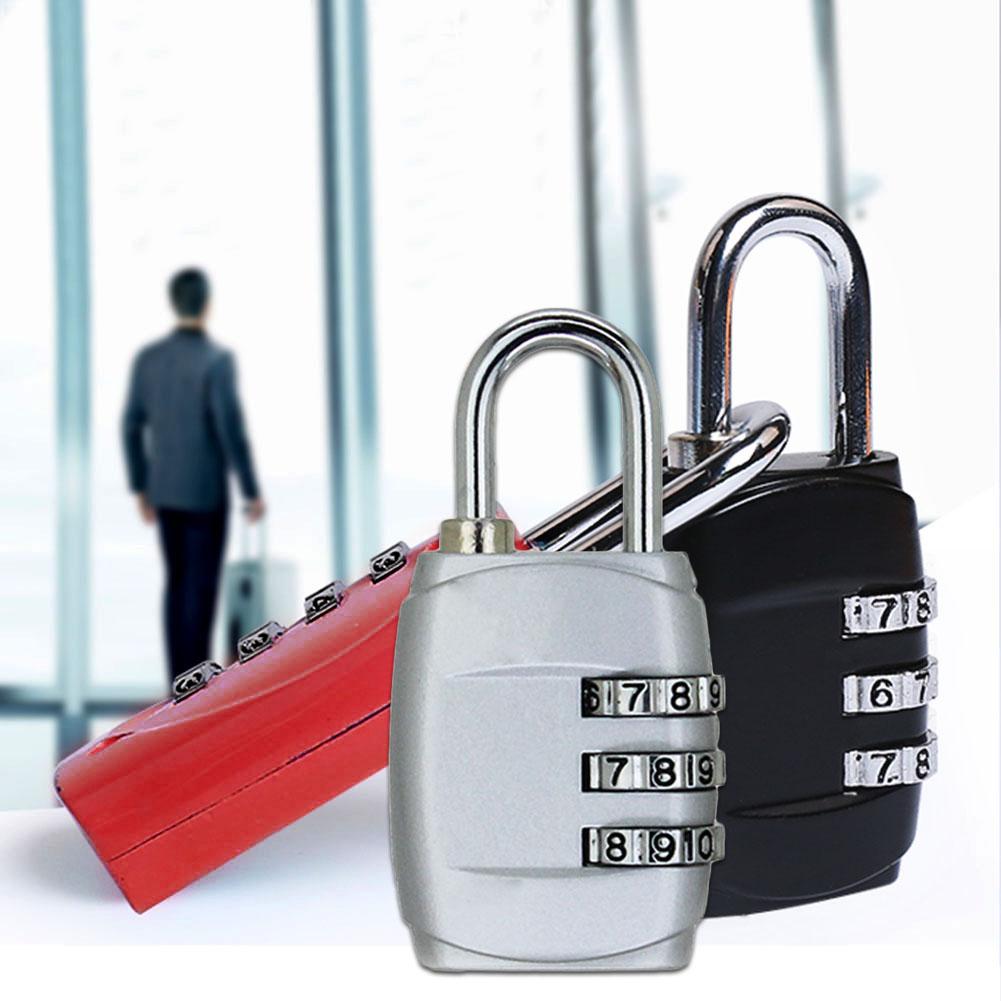 3 Dial Digit Password Combination Padlock Luggage Suitcase Travel Mini Coded Anti-Theft Lock Gym Locker