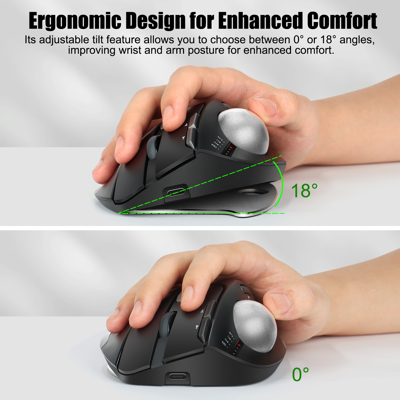 Lefon F33/F26C/F35B souris Trackball/souris ergonomique Bluetooth 2.4G souris Rollerball Rechargeable sans fil pour dessin de bureau PC