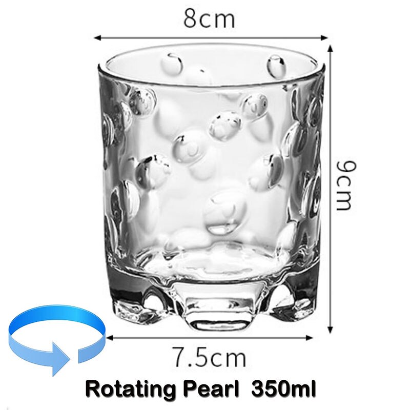 Rotating Whiskey Glass Old Fashioned Glass For Drinking Bourbon,Scotch,Cocktails Or Tea,Whisky: Rotating Pearl