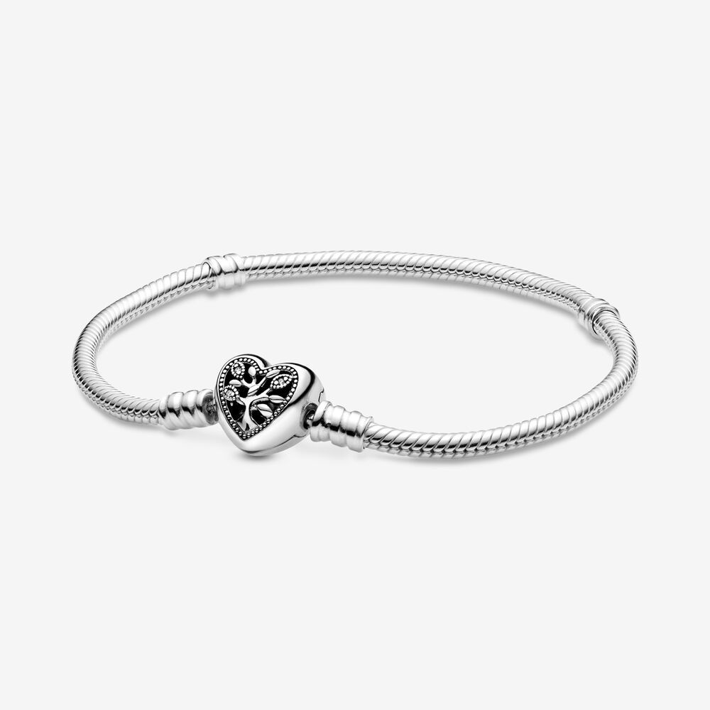 in forma 925 perline argento Originale papà Momenti Della Catena Del Serpente Del Braccialetto con la Famiglia Albero di Cuore Catenaccio Dei Braccialetti Monili Che Fanno FAI DA TE