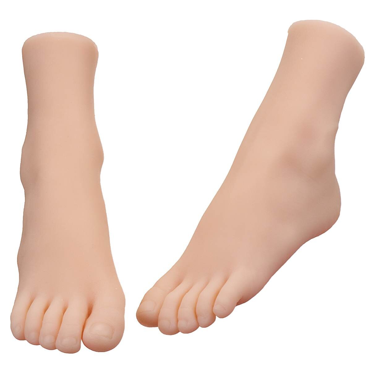 1 Pair Female Foot Sock Silicone Girl Feet Mannequin Foot Model Tools for Shoes and Socks Anckle Chains Display 29 Size