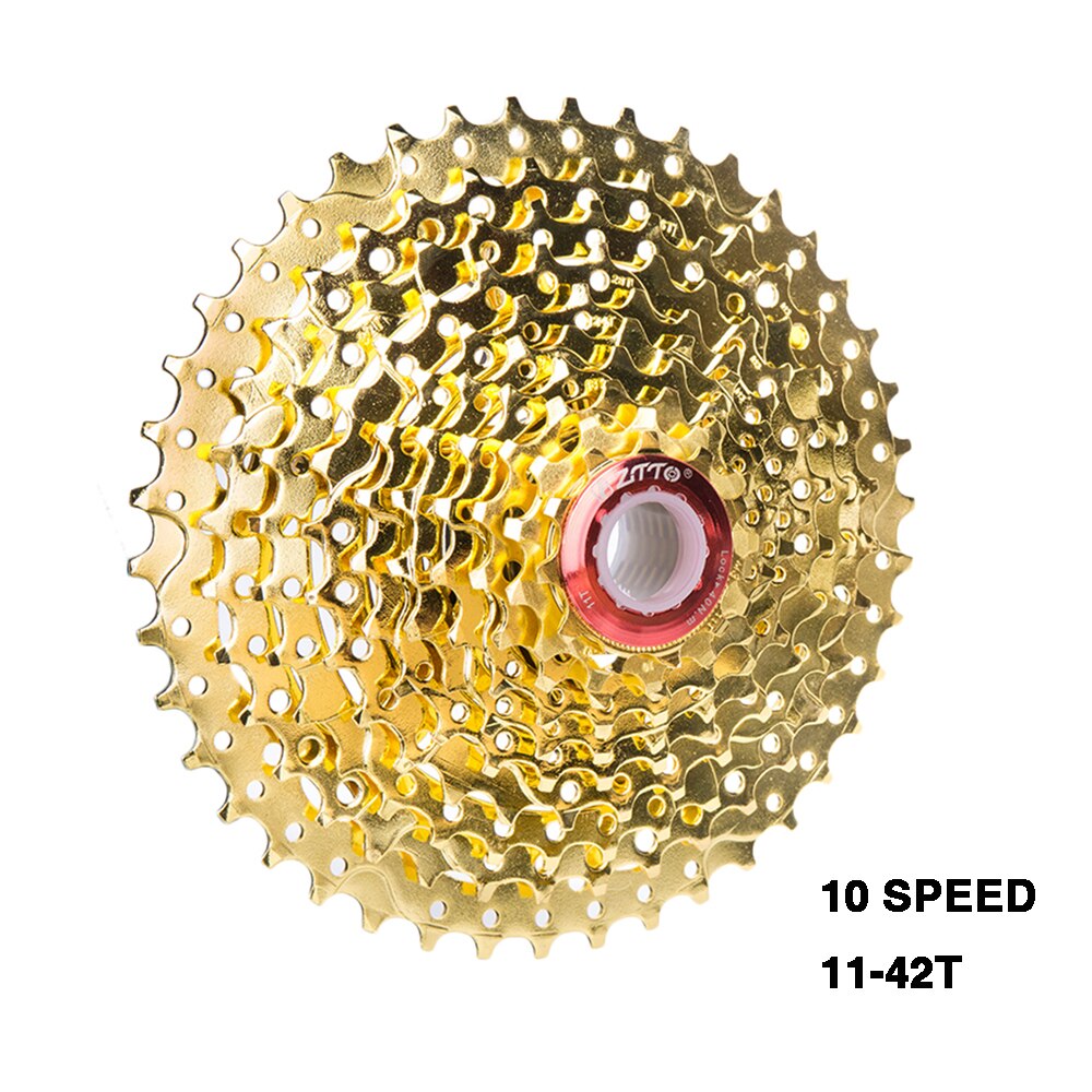 Large Flywheel Golden Cassette Flywheel Climbing Flywheel Tooth Compatible Mountain Bike Truck Gear Mountain Bike Accessories: 10-speed