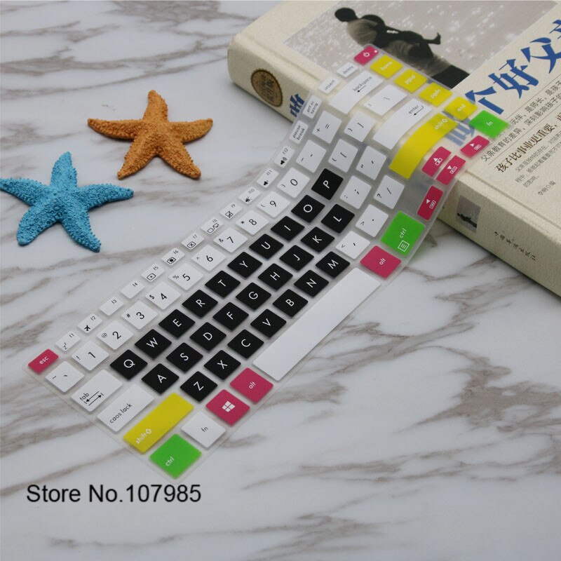 15.6 inch Colorful Silicone Keyboard protector skin Cover guard For ASUS VivoBook F510UA F510U / for ASUS VivoBook S510 15&quot;: Candyblack