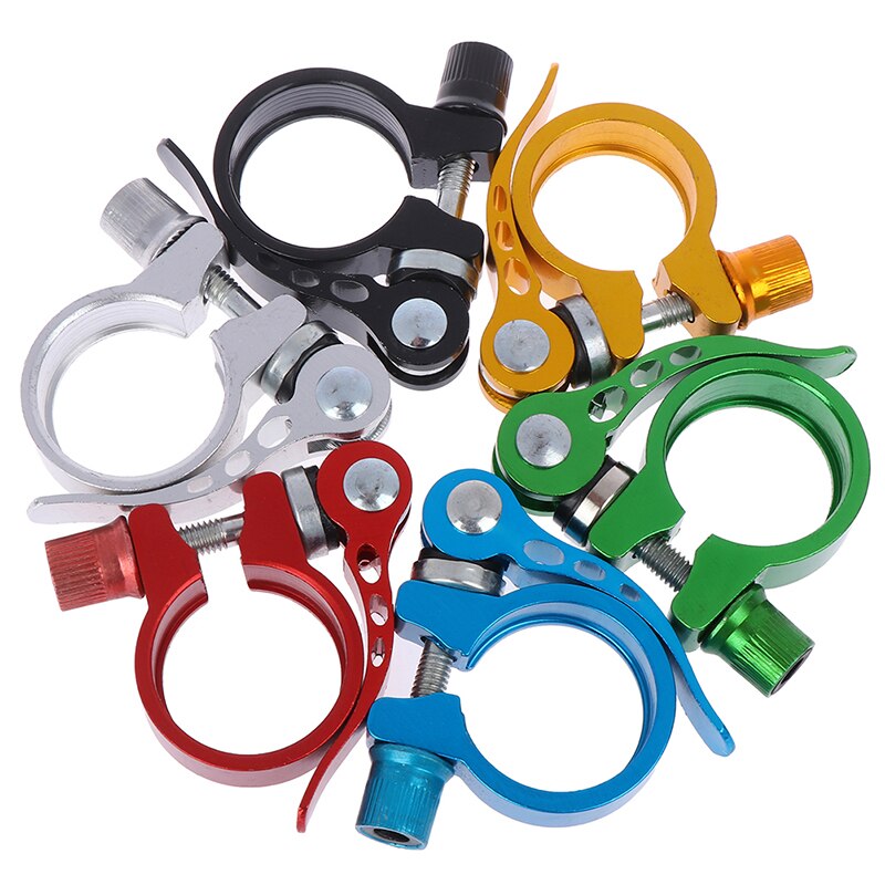 NEUE 25,4-34,9mm Aluminium Bike Fahrrad Sattelstütze Clamp Quick Release Sitz Post