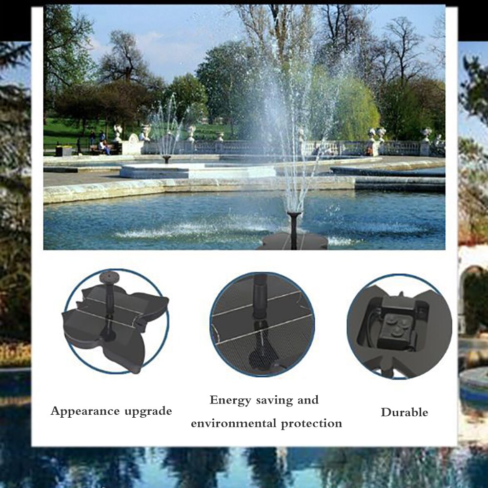 Solar Panel Water Fountain Garden Fountain Pump Solar Garden Fountains Waterfalls Power Bird Fountain Powered Water Pump