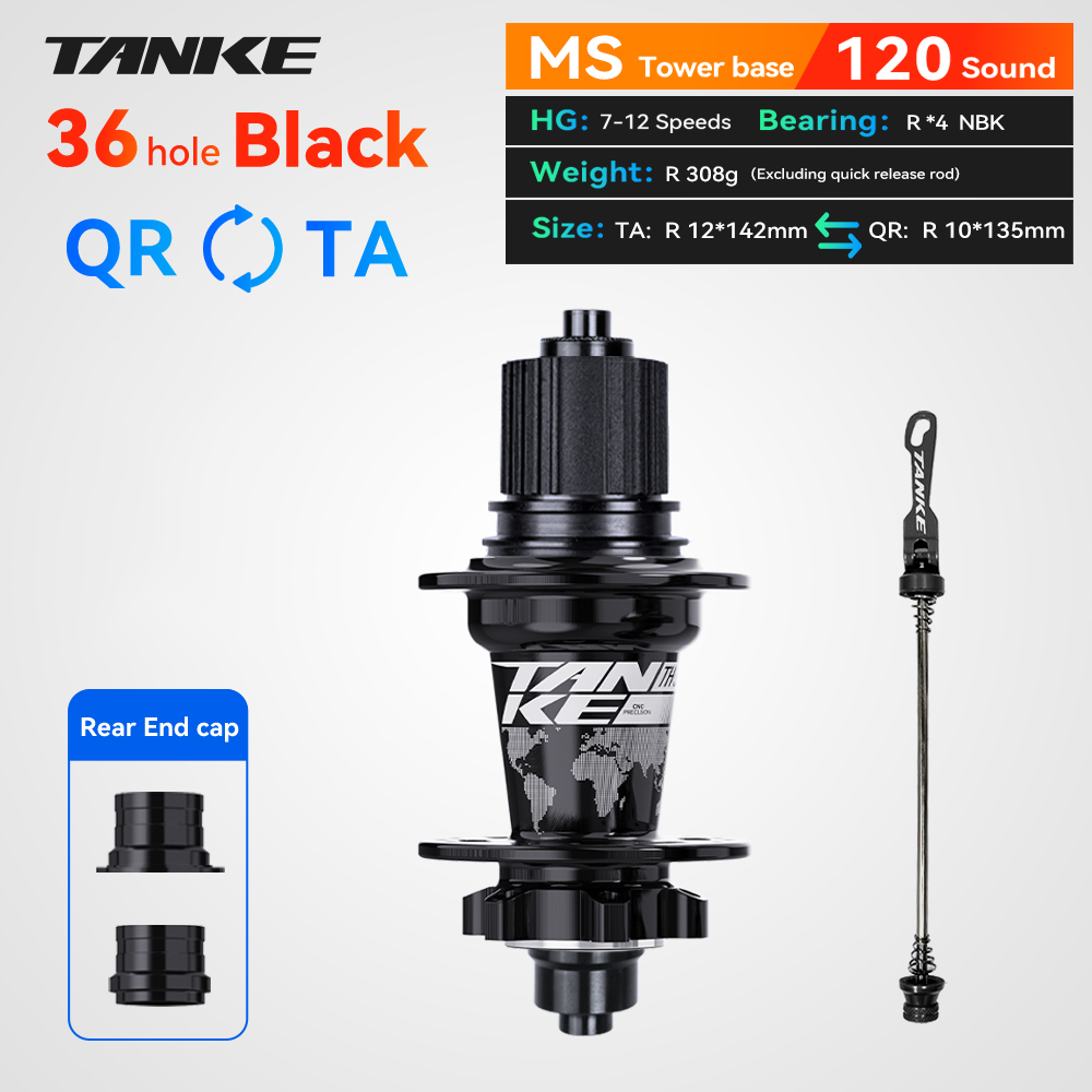 TANKE 120 Click Hub 6 Bearing MTB Hub Front Rear 28 32 36 Holes Disc Brake Mountain Bicycle Hubs 7 8 9 10 11 12 Speed Bike parts: SKY BLUE