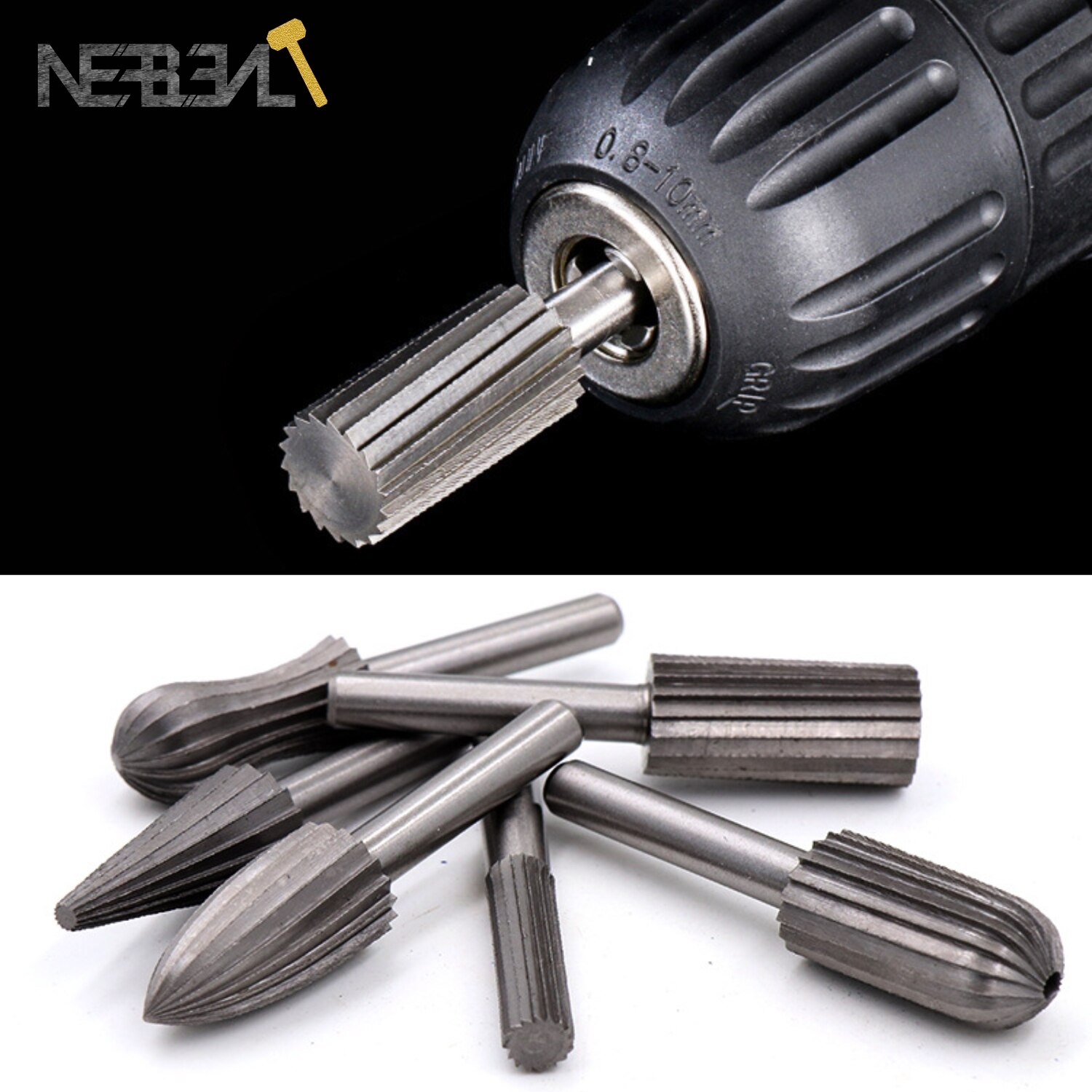 5/6pc Tungsten Carbide Milling Cutter Rotary Tool Burr Double Diamond Cut Rotary Dremel Tools Electric Grinding Metal Engraving