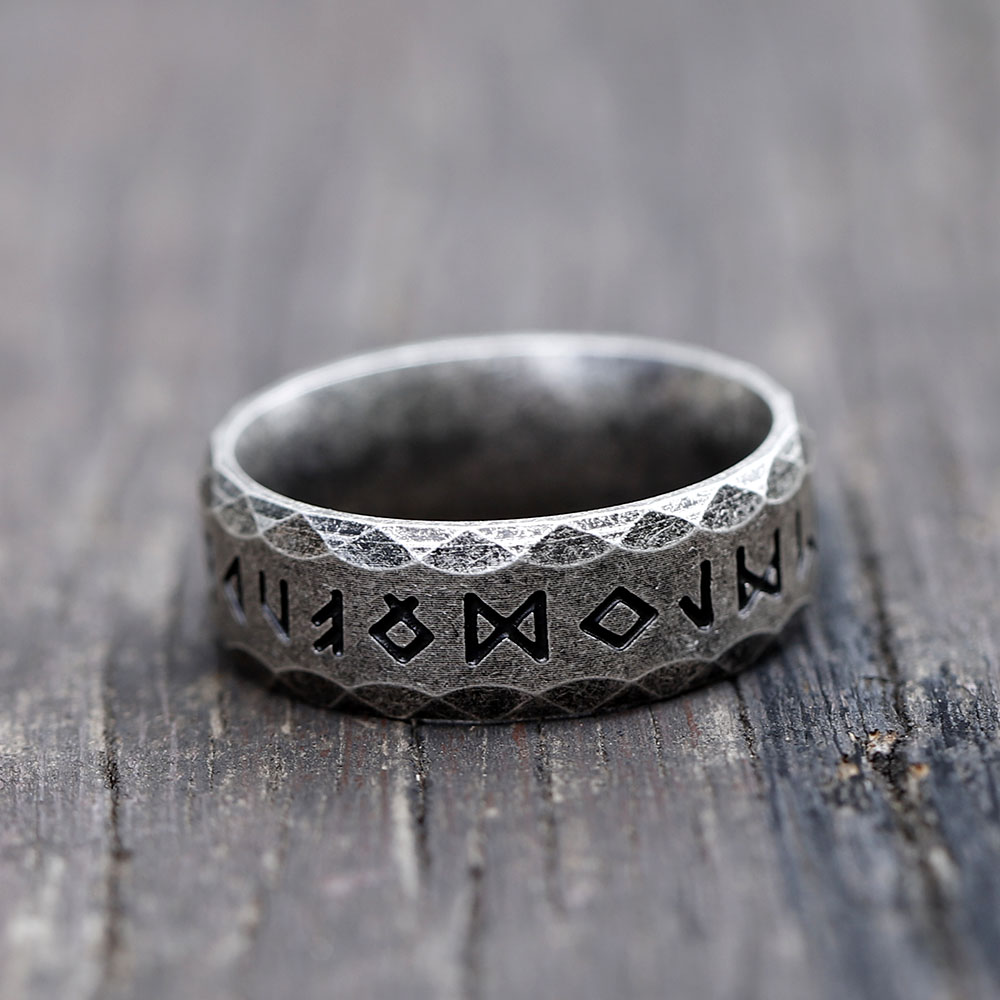 Men's 316L stainless-steel rings retro Odin Viking rune for teen RING Amulet Jewelry